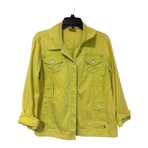 Chico's Vibrant Yellow Jean Jacket Size 12